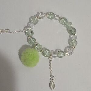 Chic Green and Silver Beaded Bracelet